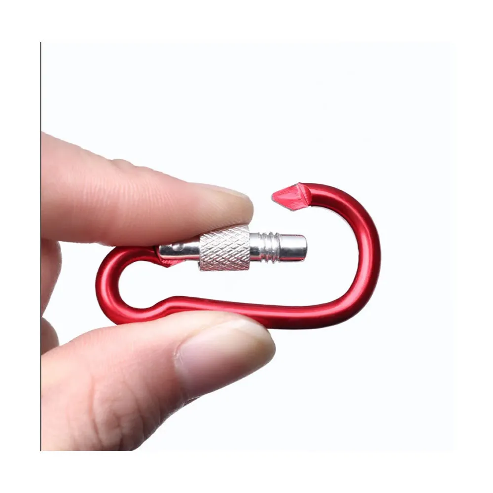 12 Piece 80Mm Assorted Colors Carabiner Clip Hooks Yd 71895
