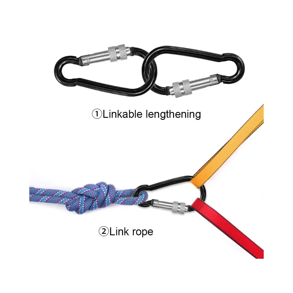 12 Piece 80Mm Assorted Colors Carabiner Clip Hooks Yd 71895