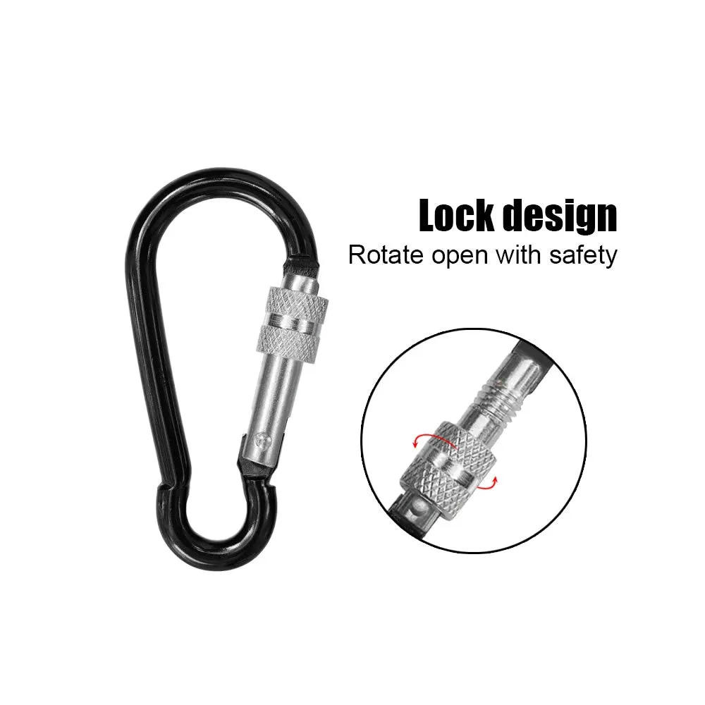 12 Piece 80Mm Assorted Colors Carabiner Clip Hooks Yd 71895
