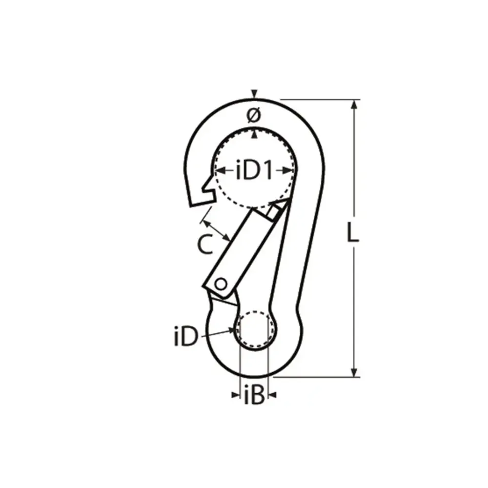 120Mm Heavy Duty Stainless Steel Carabiner Locking Hook