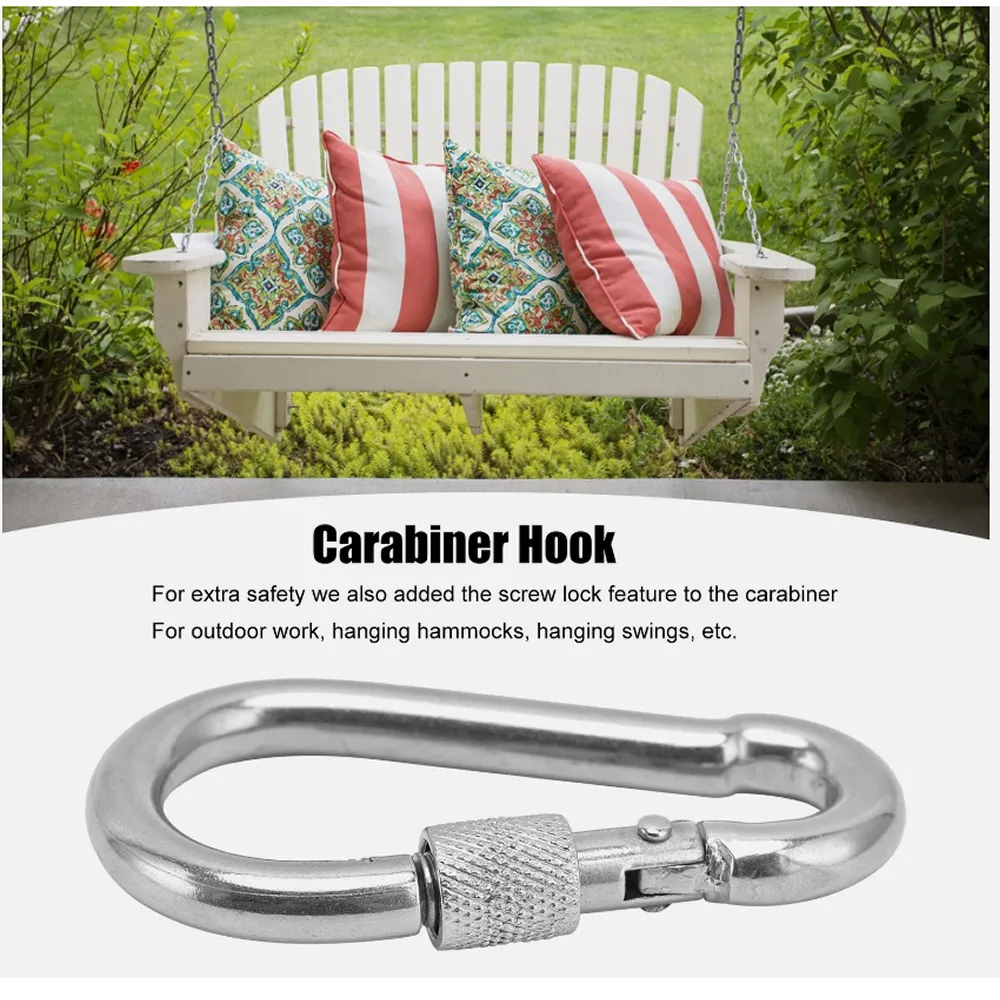 120Mm Heavy Duty Stainless Steel Carabiner Locking Hook