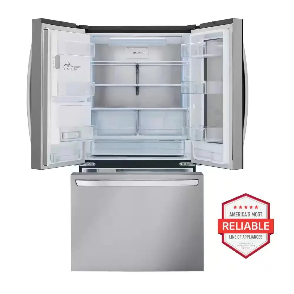 26 Cu. Ft. Smart Instaview Counter Depth MAX French Door Refrigerator in Printproof Stainless Steel