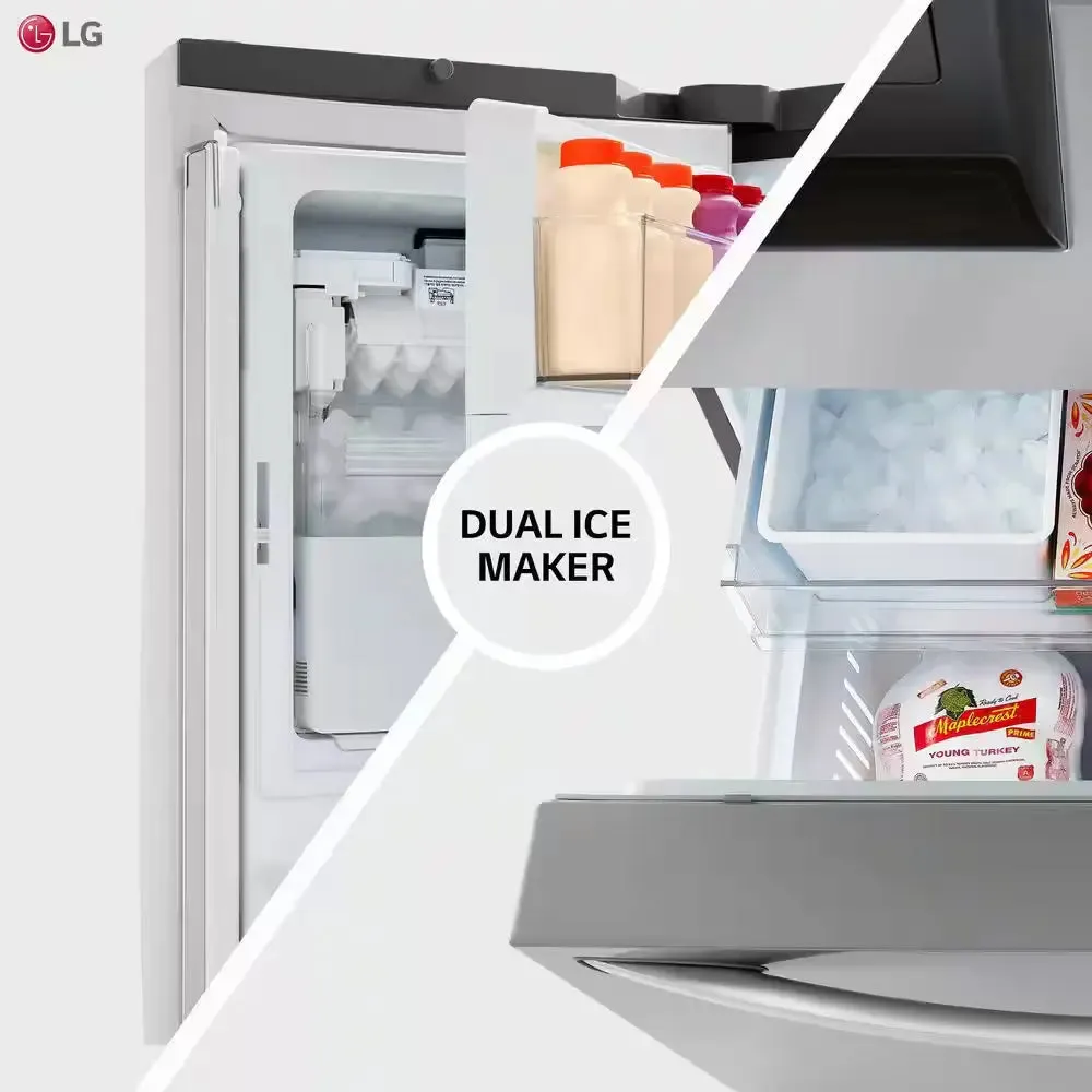 26 Cu. Ft. Smart Instaview Counter Depth MAX French Door Refrigerator in Printproof Stainless Steel