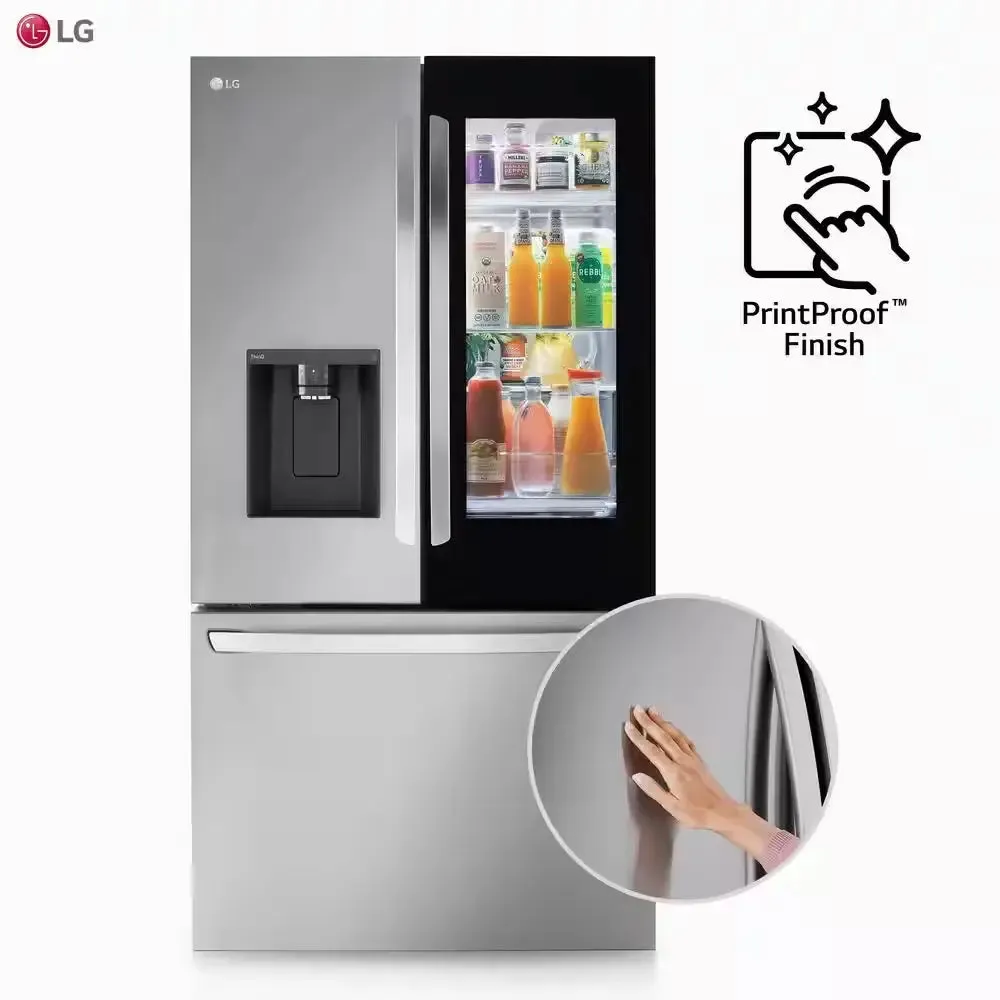 26 Cu. Ft. Smart Instaview Counter Depth MAX French Door Refrigerator in Printproof Stainless Steel