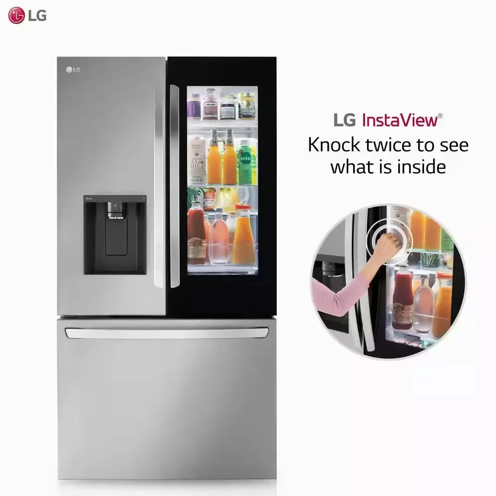 26 Cu. Ft. Smart Instaview Counter Depth MAX French Door Refrigerator in Printproof Stainless Steel