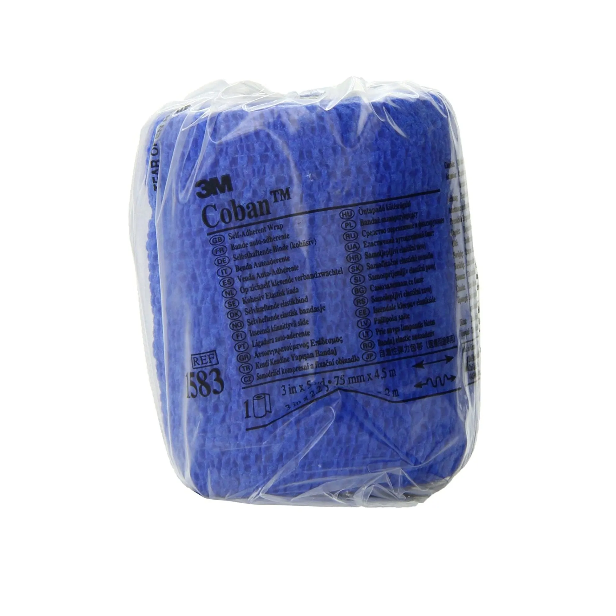 3M™ Coban™ Self-adherent Closure Cohesive Bandage, 3 Inch x 5 Yard, Blue, 1 Each