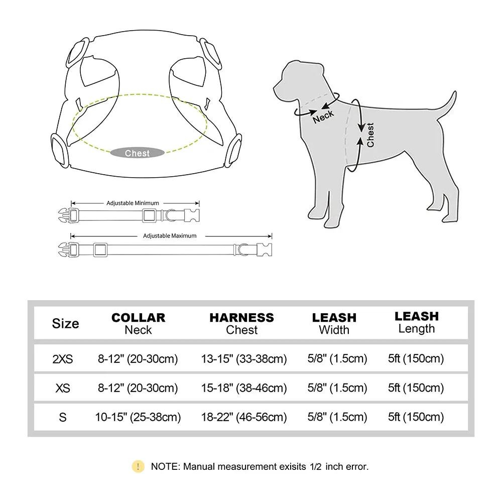 Adorable Quick Release Dog Collar Harness & Leash Set with Bowknot