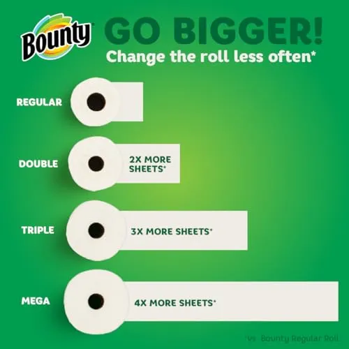 Bounty Select-A-Size Paper Towels, Prints, 2 Triple Rolls = 6 Regular Rolls (Packaging May Vary)