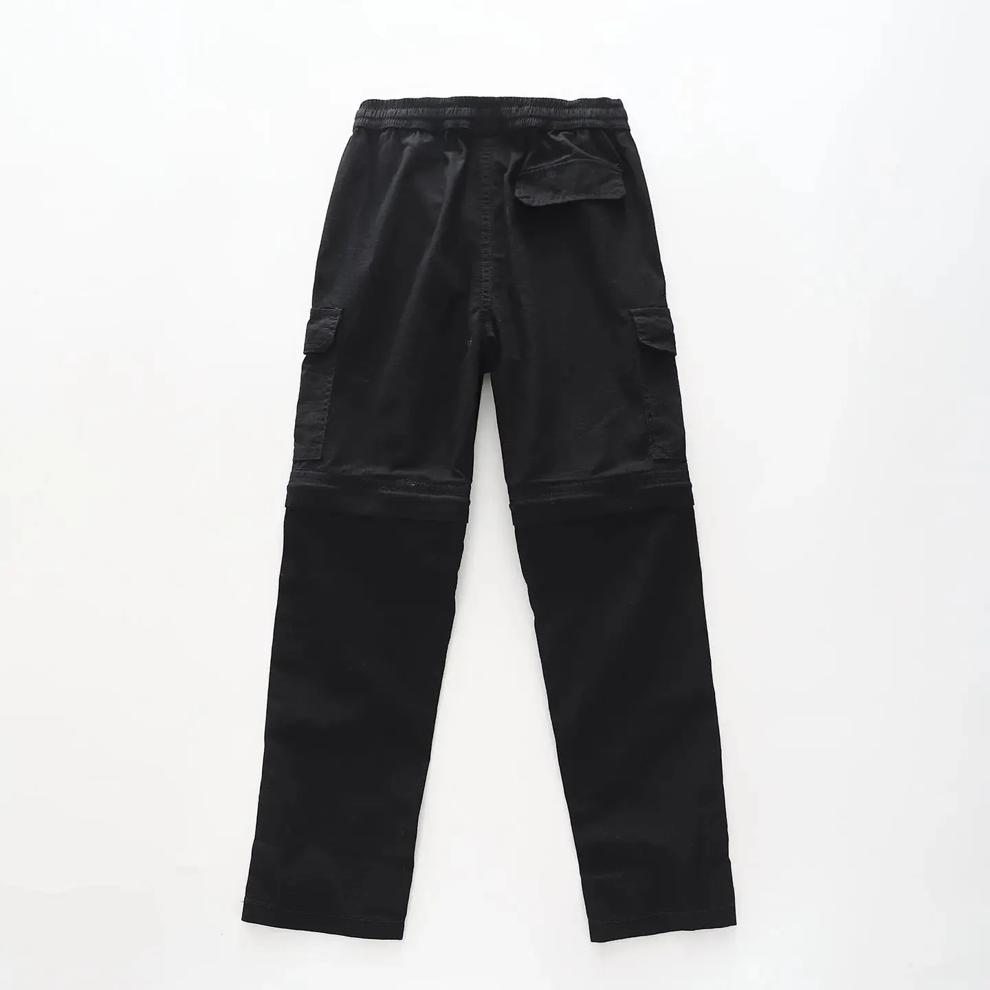 Boy's Black Cargo Zip-off Pants
