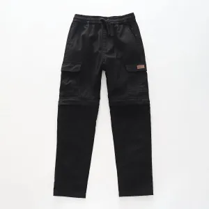 Boy's Black Cargo Zip-off Pants