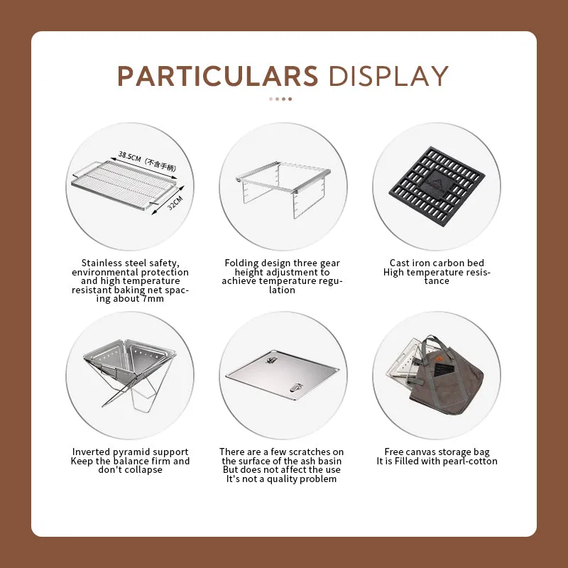 CampingMoon 14in Foldable Grill MT-2