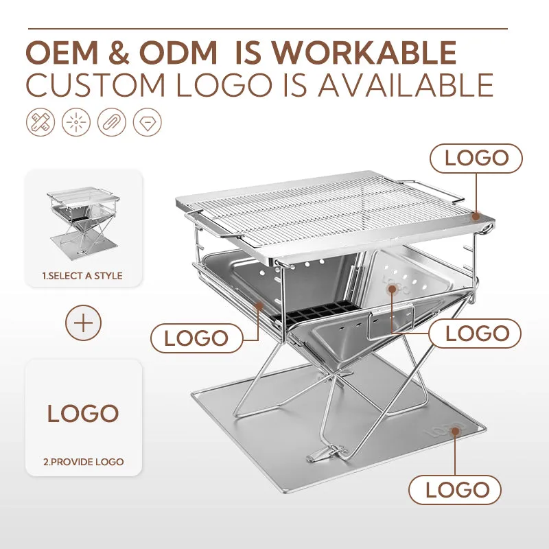 CampingMoon 14in Foldable Grill MT-2