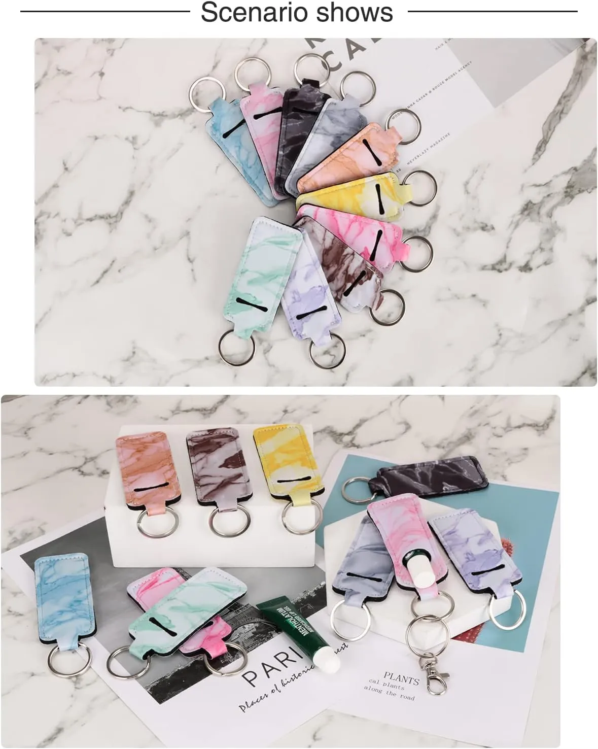 Chapstick Holder Keychain Lip Balm Holder Lipstick Sleeve Pouch Lip Gloss Holder Stocking Stuffers Gift for Women