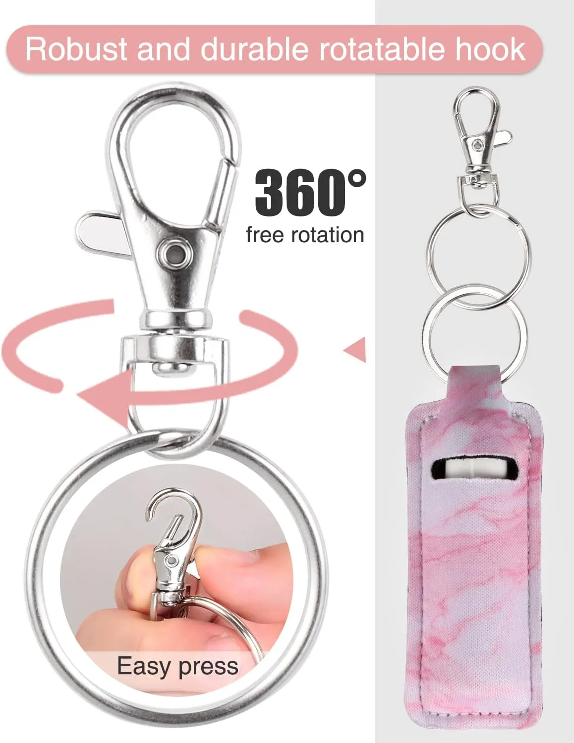 Chapstick Holder Keychain Lip Balm Holder Lipstick Sleeve Pouch Lip Gloss Holder Stocking Stuffers Gift for Women