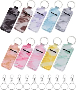 Chapstick Holder Keychain Lip Balm Holder Lipstick Sleeve Pouch Lip Gloss Holder Stocking Stuffers Gift for Women