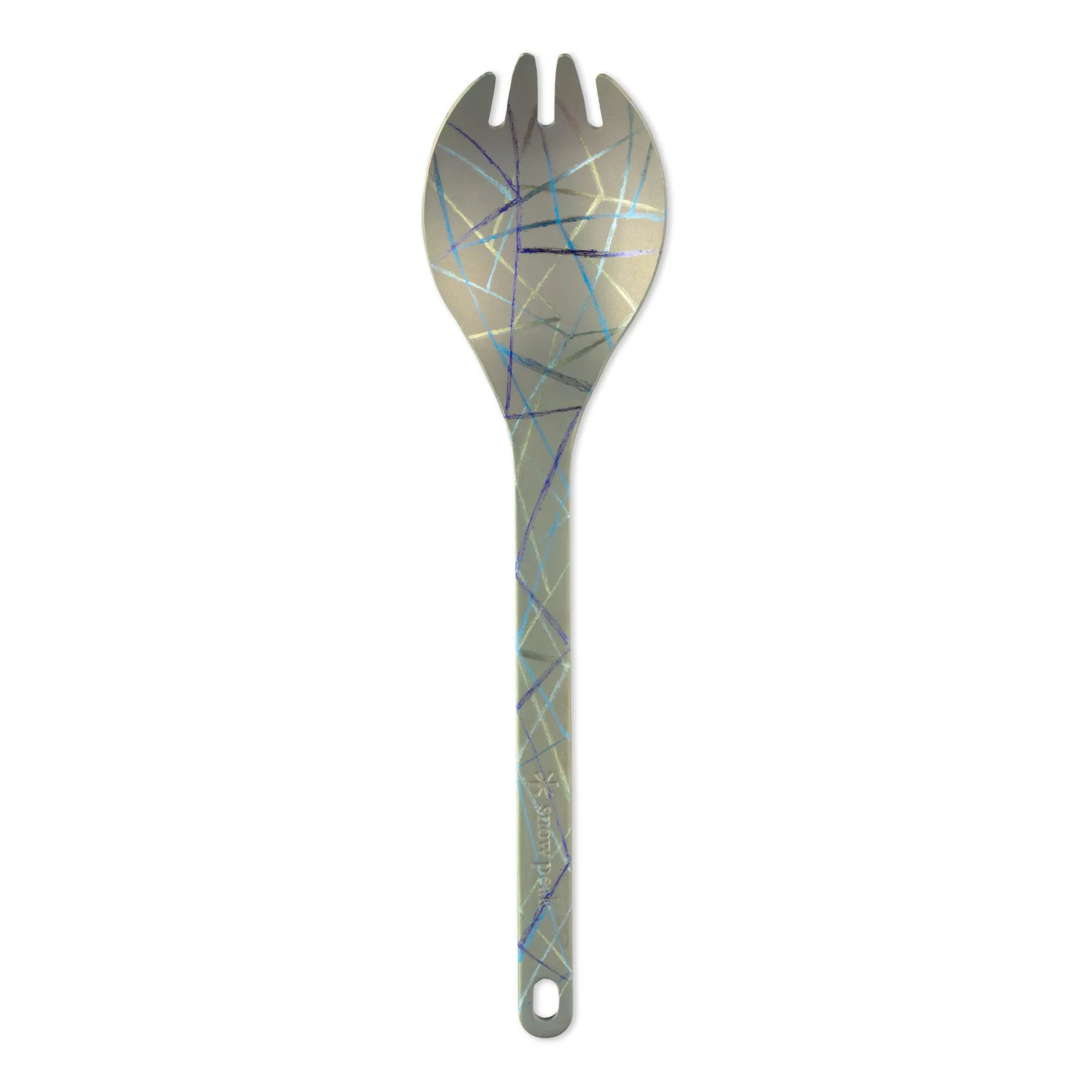 Custom Anodized Titanium Spork - Abstract