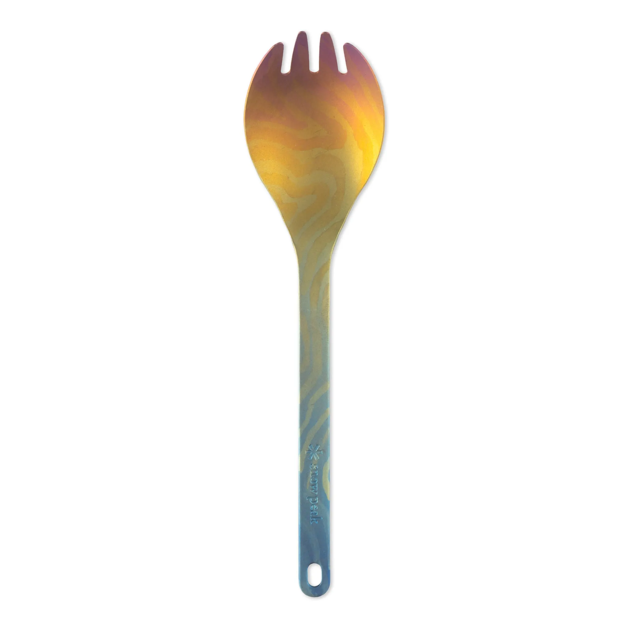 Custom Anodized Titanium Spork - Topo