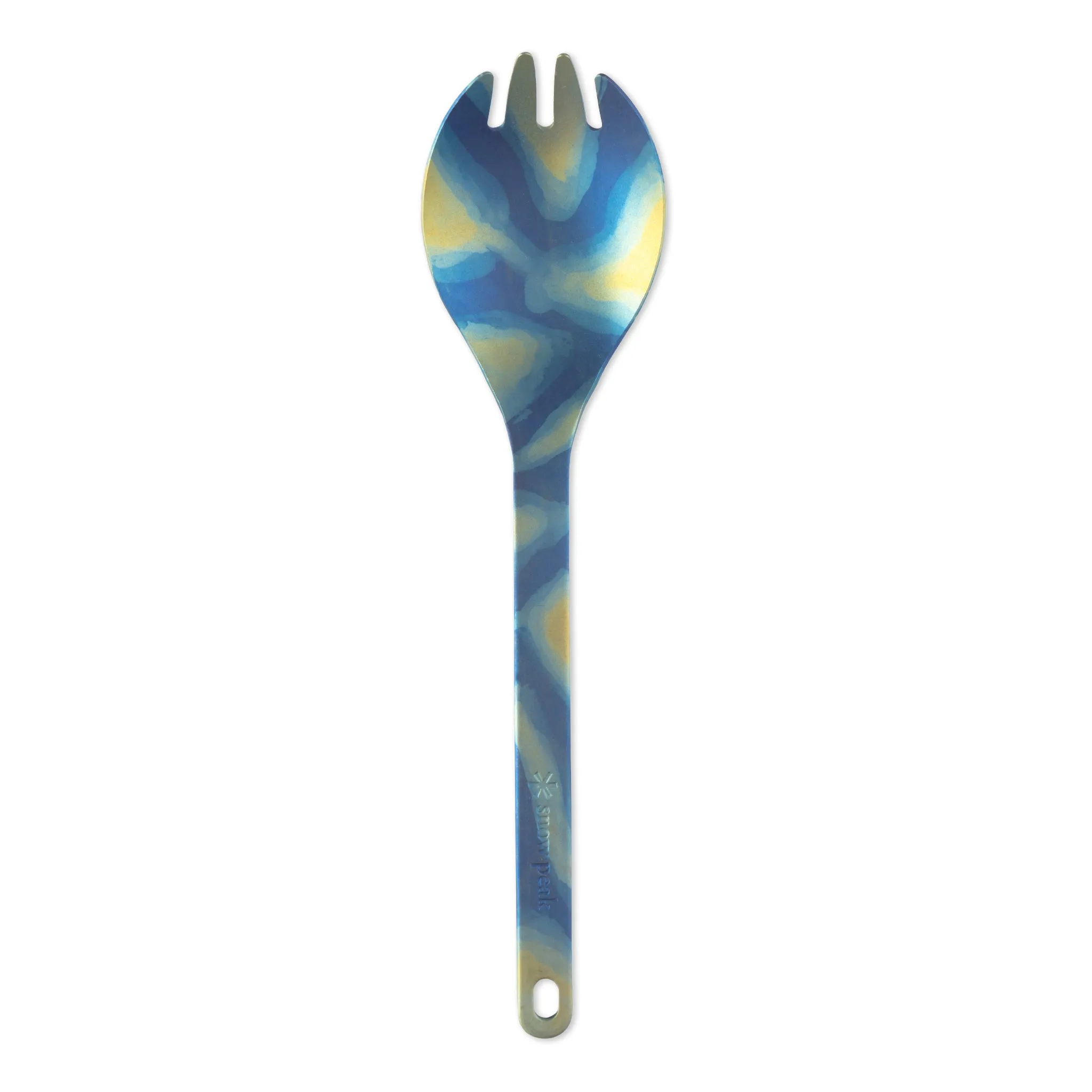Custom Anodized Titanium Spork - Topo