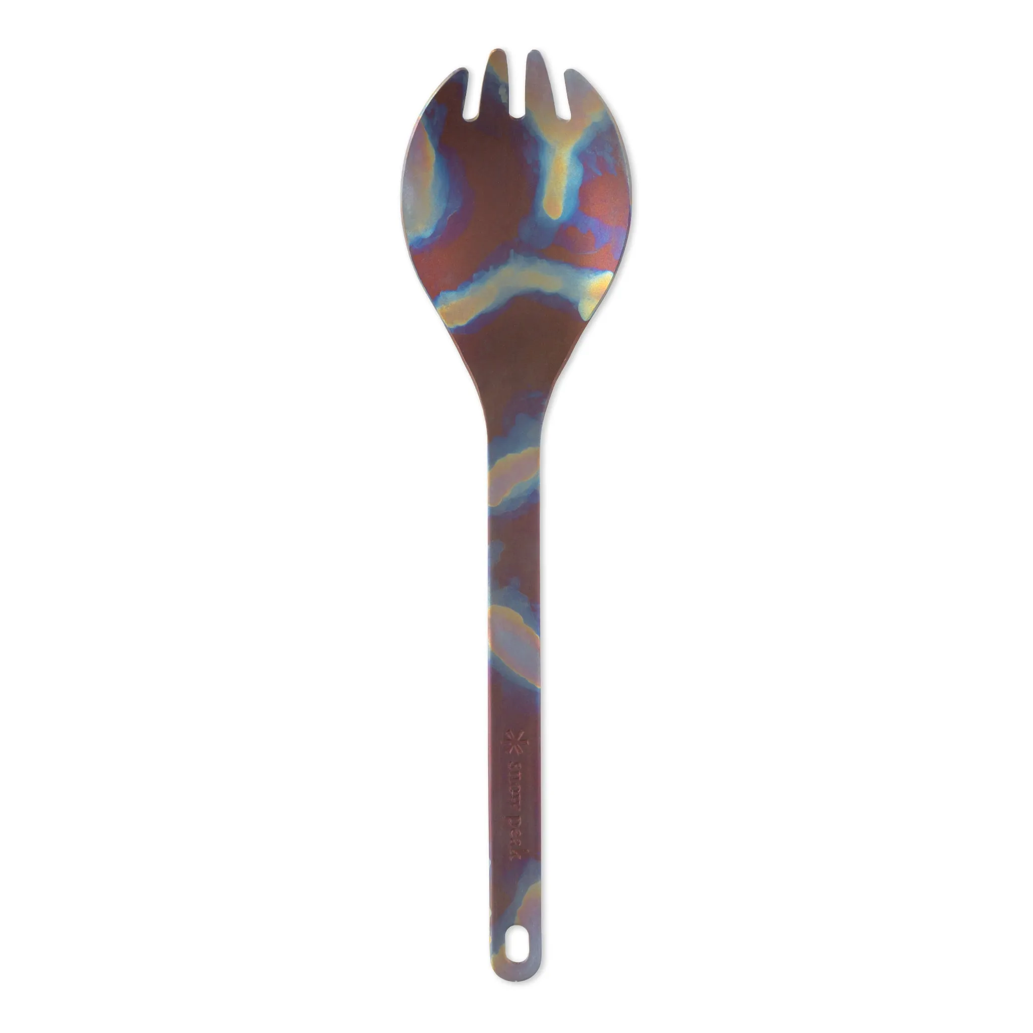 Custom Anodized Titanium Spork - Topo