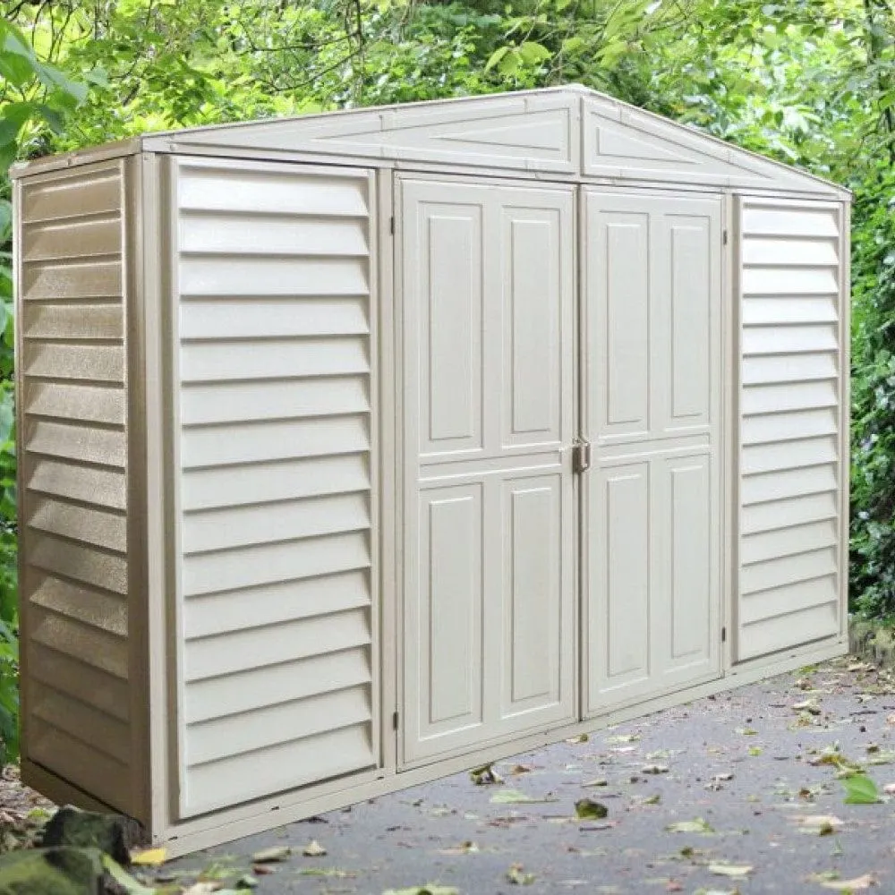 DuraMax | 10.5x3x6 Ft SidePro Vinyl Plastic Storage Shed with Foundation