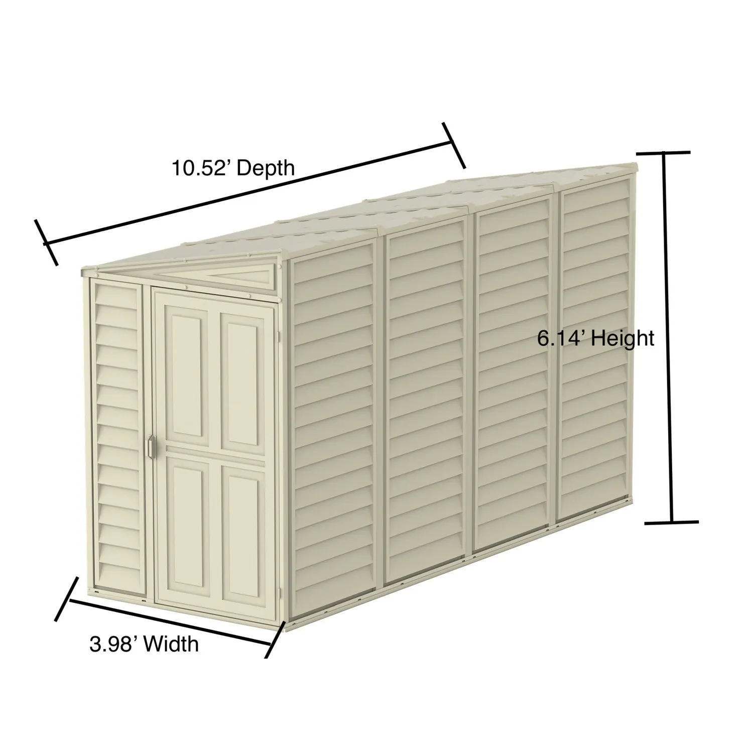DuraMax | 4 ft Wide SideMate Vinyl Plastic Storage Shed with Foundation