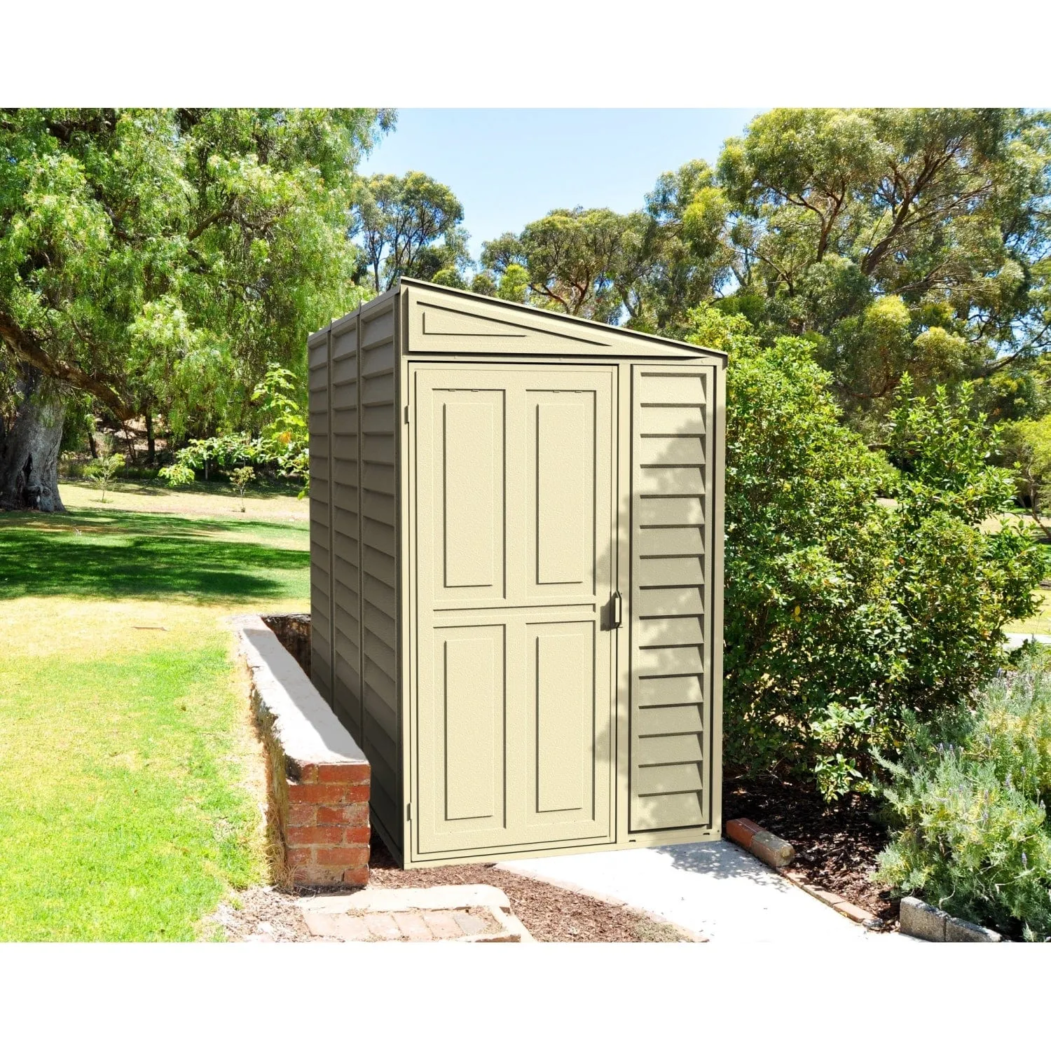 DuraMax | 4 ft Wide SideMate Vinyl Plastic Storage Shed with Foundation