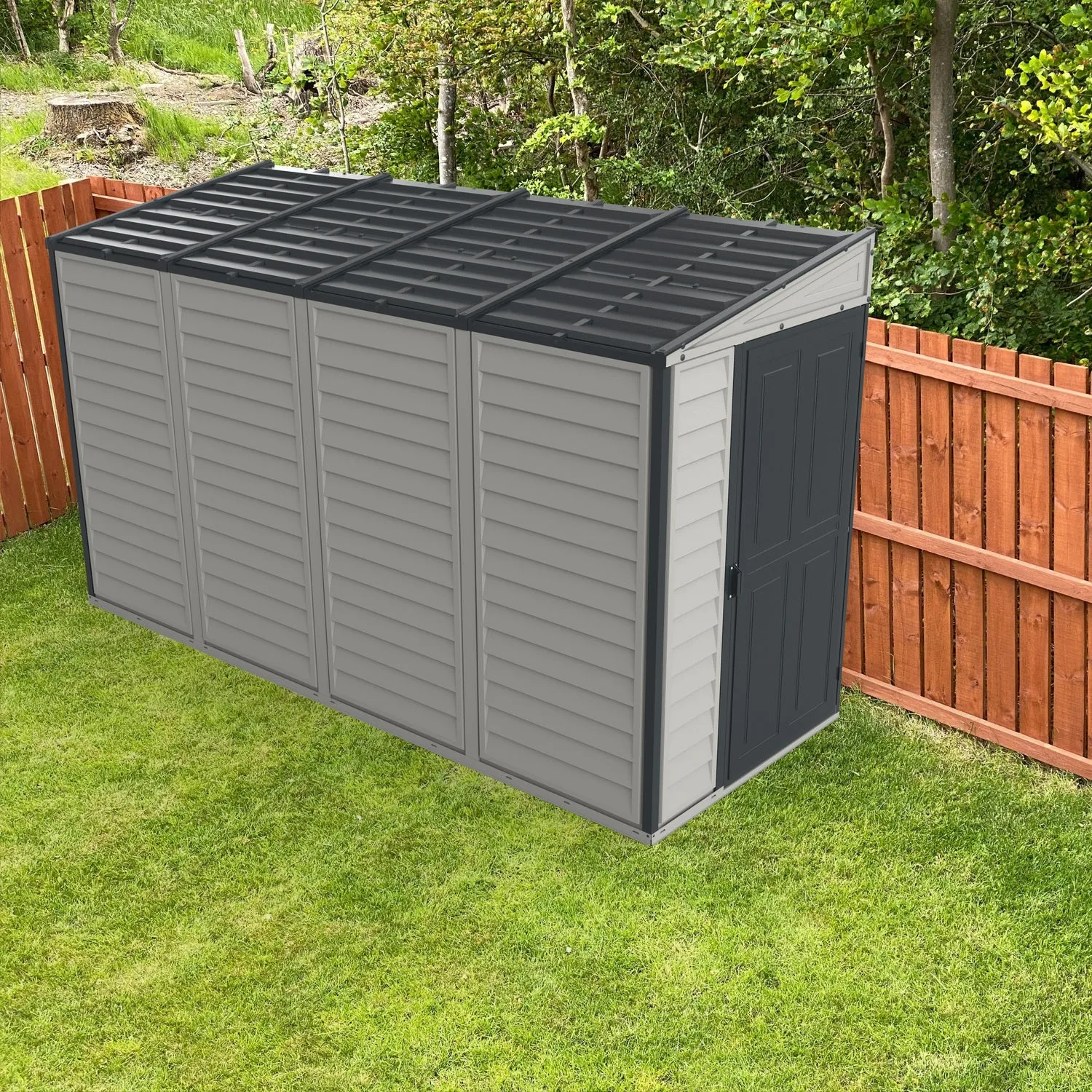 DuraMax | 4 ft Wide SideMate Vinyl Plastic Storage Shed with Foundation