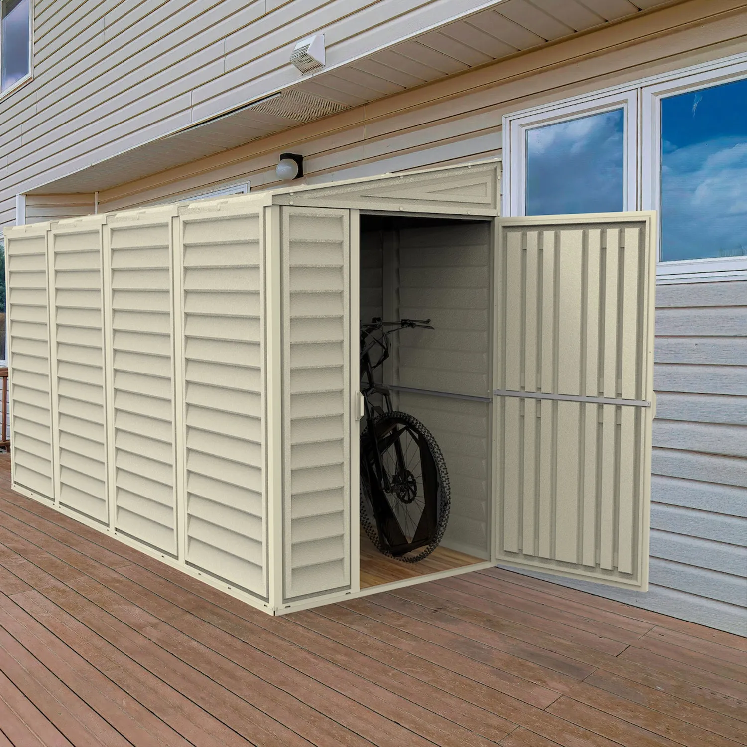 DuraMax | 4 ft Wide SideMate Vinyl Plastic Storage Shed with Foundation