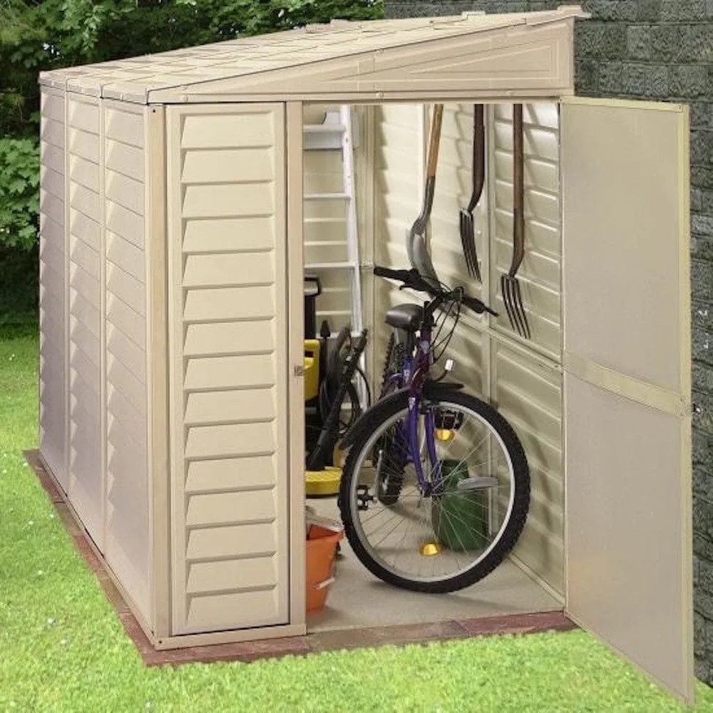DuraMax | 4 ft Wide SideMate Vinyl Plastic Storage Shed with Foundation