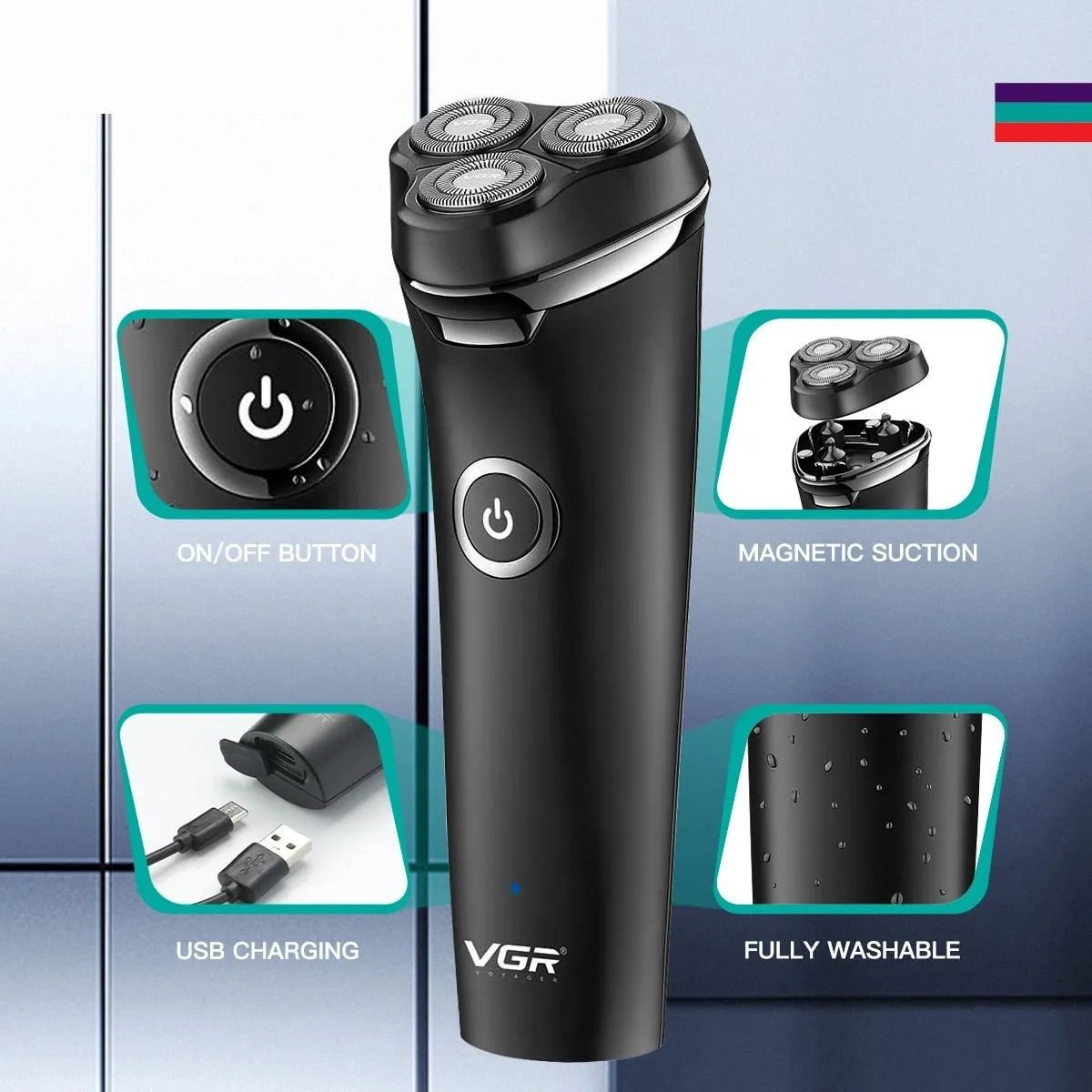 Electric Rechargeable Wet Dry Shaving Machine for Men