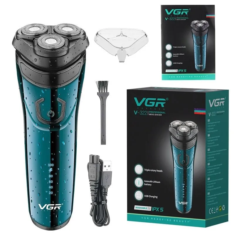 Electric Usb Rechargeable Waterproof Shaving Razor for Men
