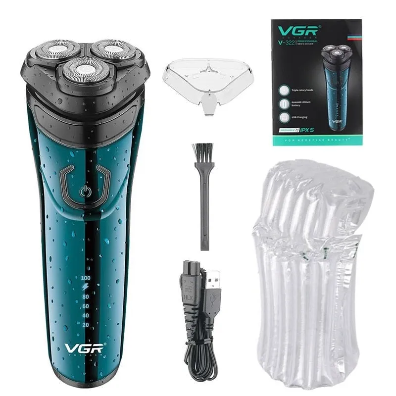 Electric Usb Rechargeable Waterproof Shaving Razor for Men