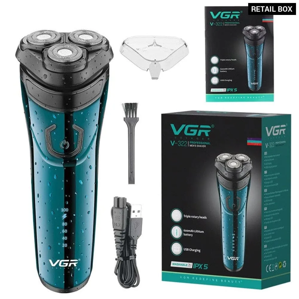 Electric Usb Rechargeable Waterproof Shaving Razor for Men