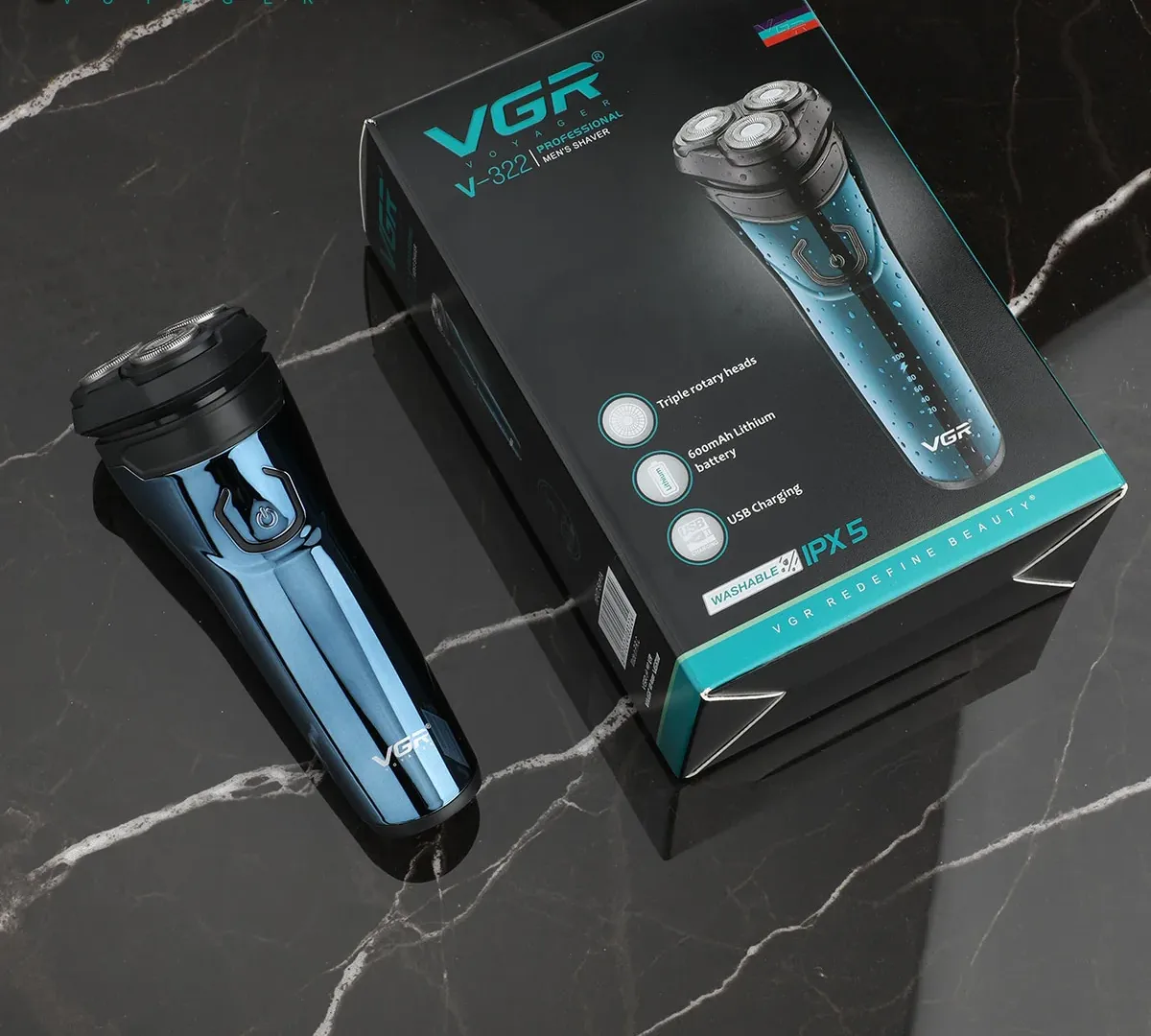 Electric Usb Rechargeable Waterproof Shaving Razor for Men