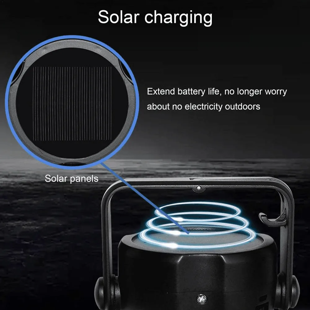 Foldable Fan Portable LED Solar Camping Lantern with Hook