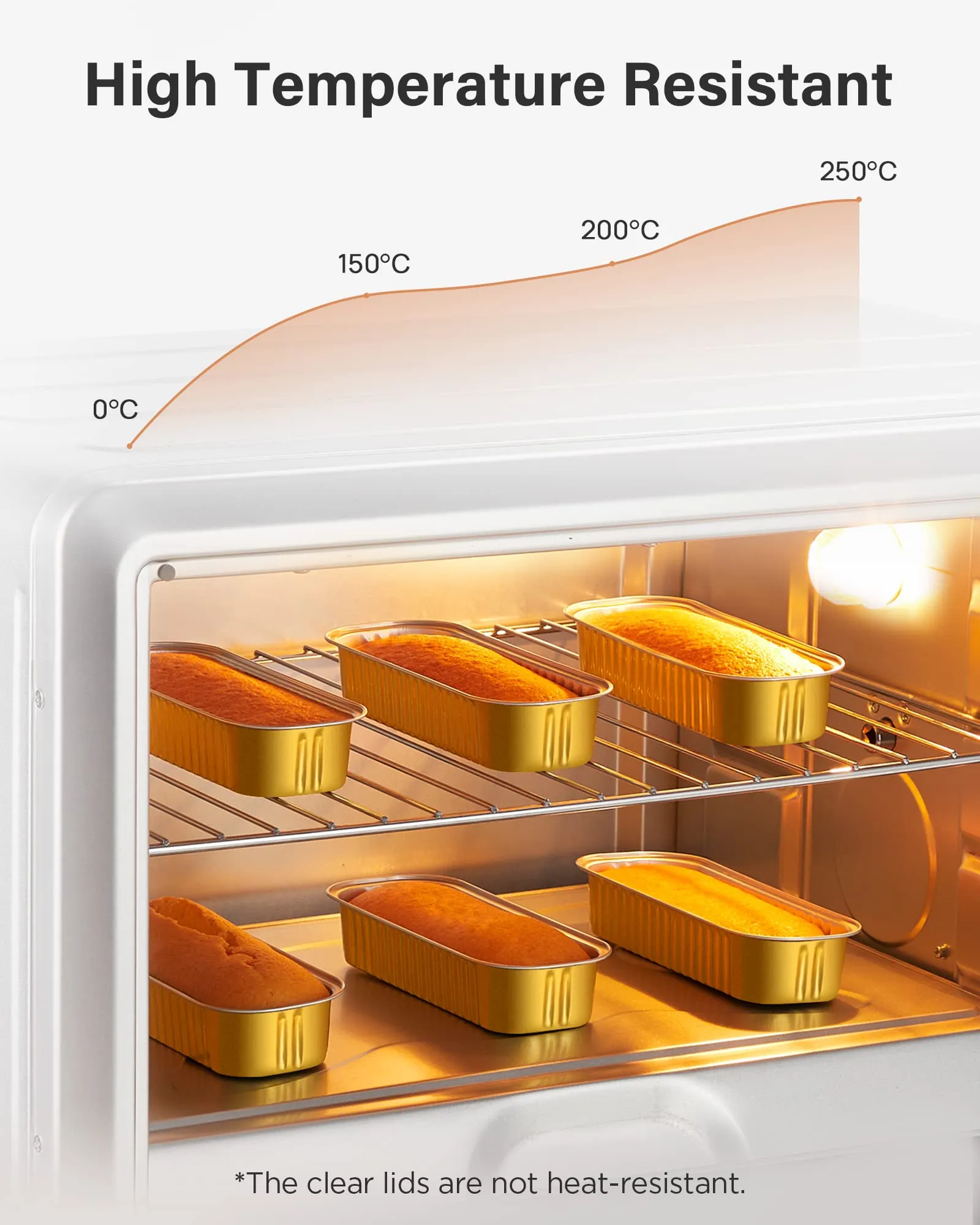 Kootek Mini Loaf Pans with Lids and Sporks (50 Pack, 6.8oz), Rectangle Aluminum Foil Cake Tins Containers, Disposable Baking Cups Cupcake Liners Muffin Tins for Mini Loaf Brownie Bread Cake Ramekins