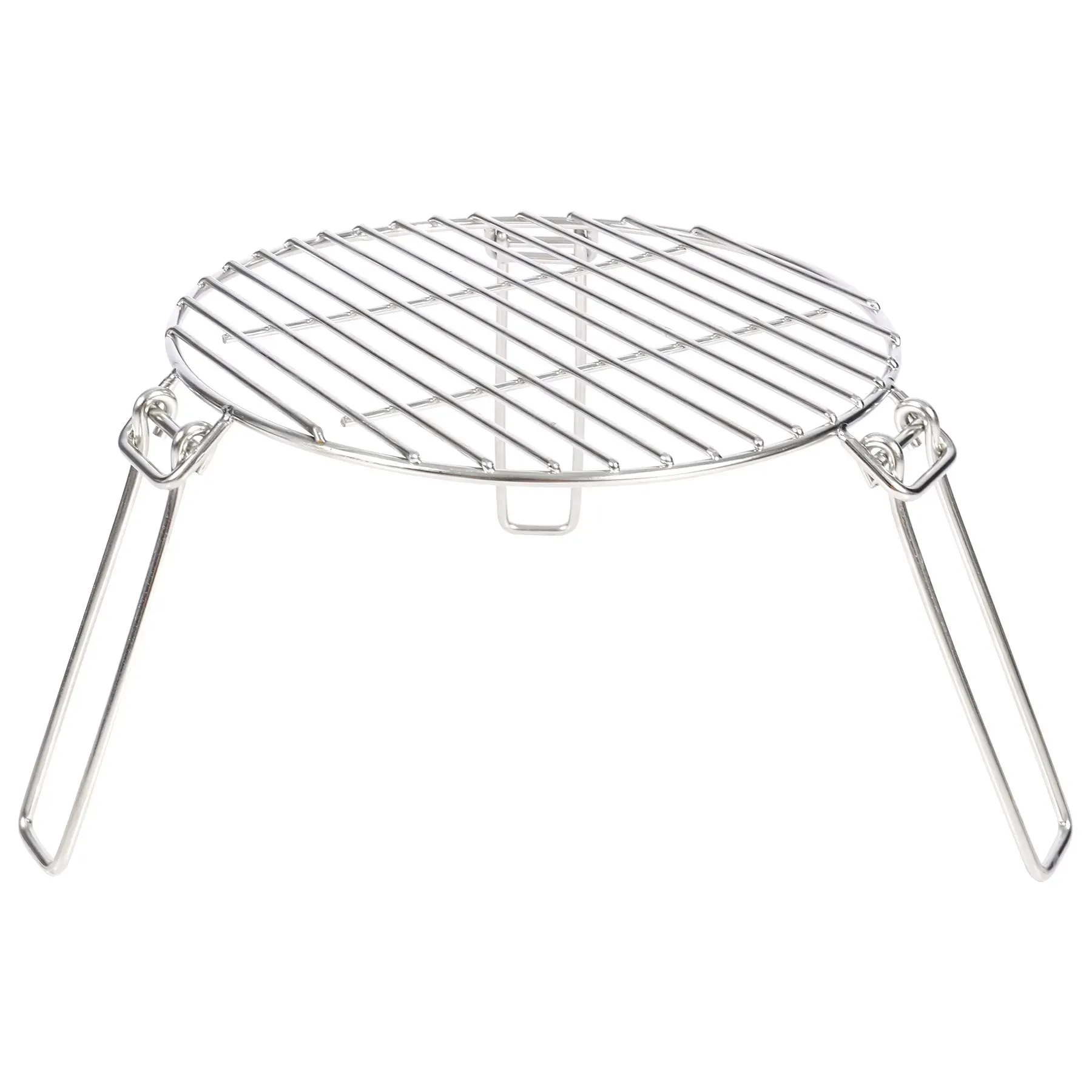 Portable Round Campfire Grill Grate with Foldable Legs, 12”