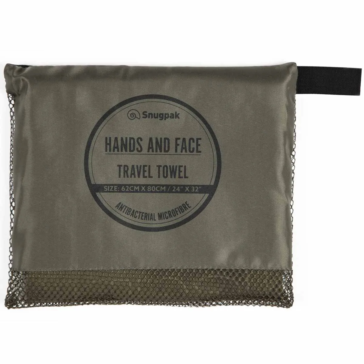 Snugpak Hands & Face Travel Towel Olive - 62cm x 80cm