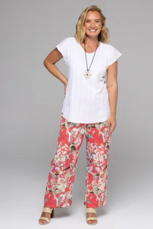 Sorbet Wide Leg Non Crush Jacquard Cotton Palazzo Pants