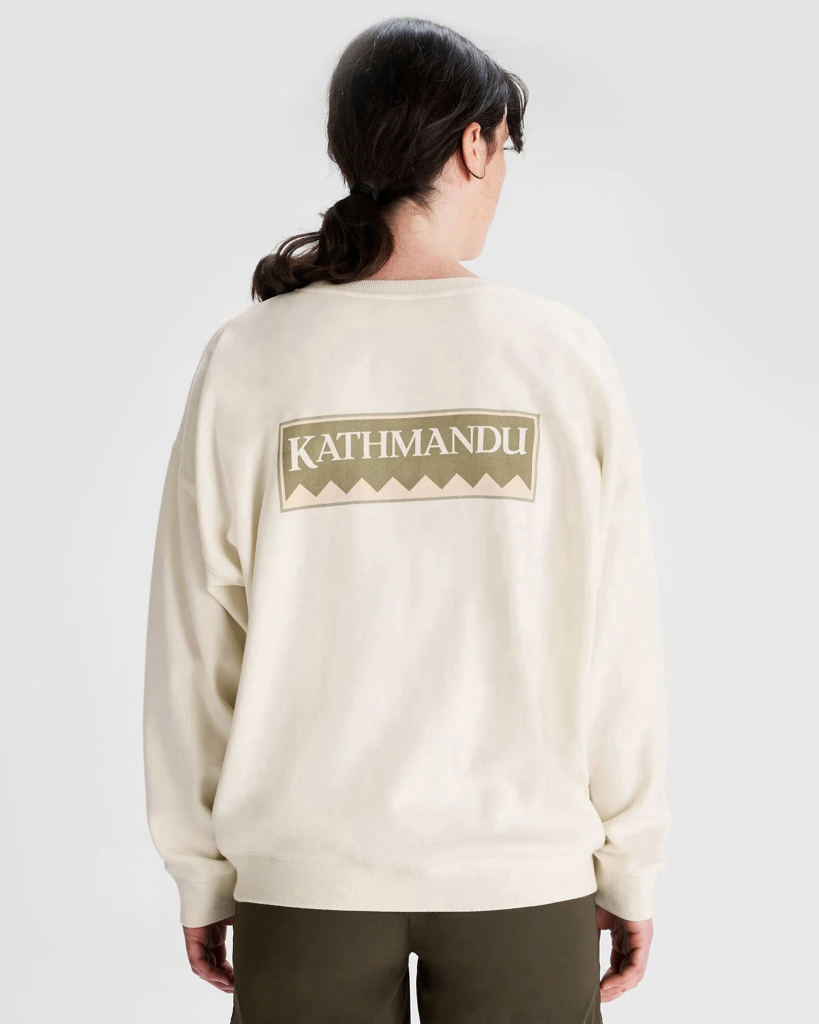 Women's Heritage Logo Slouchy LT BB Crew Sweatshirt - Natural