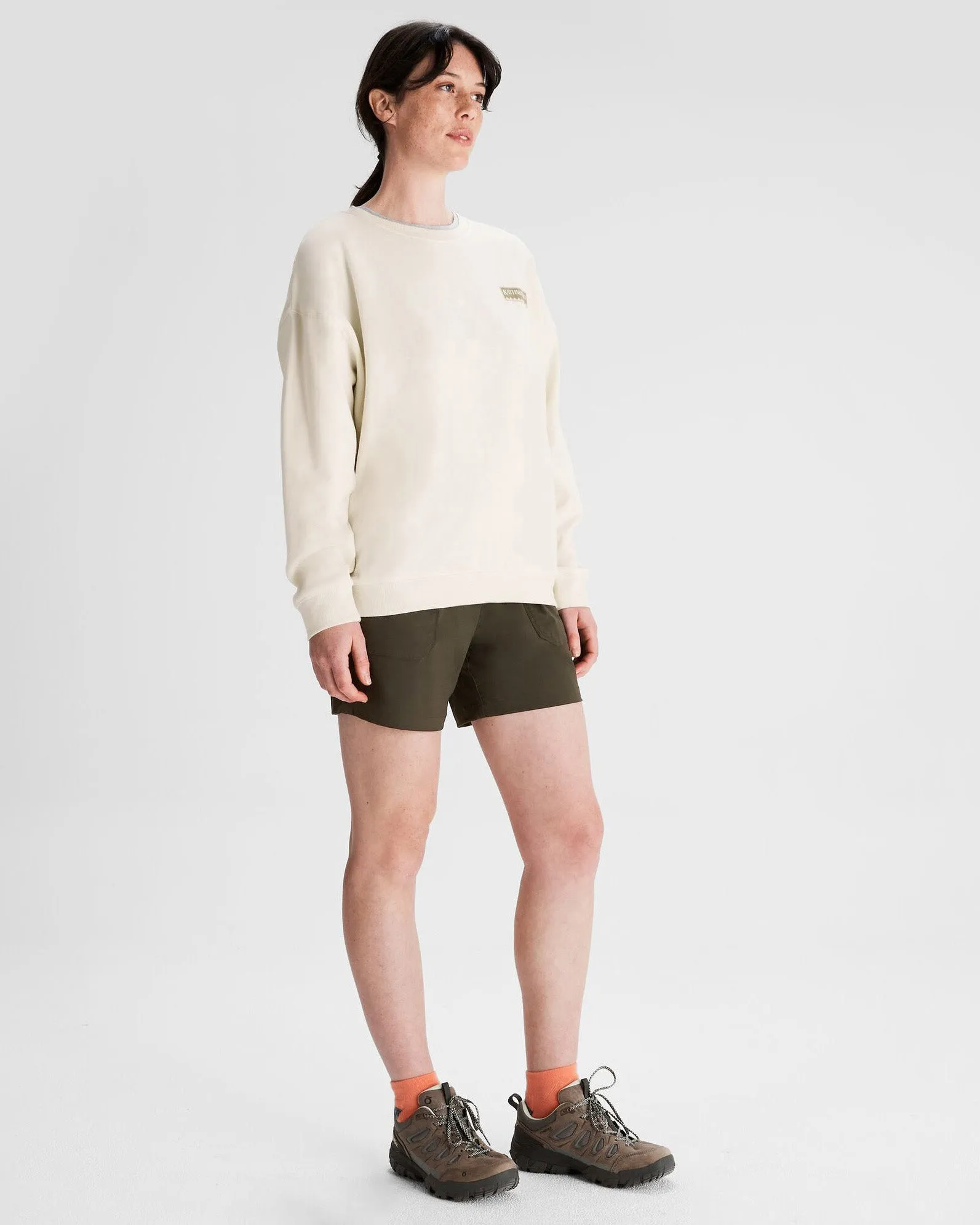 Women's Heritage Logo Slouchy LT BB Crew Sweatshirt - Natural